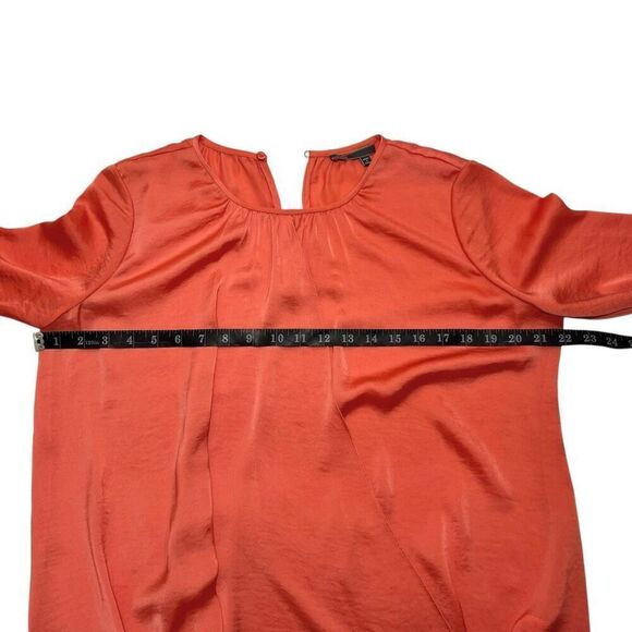 Vince Long Sleeve Blouse Coral Draped Front Size 10 Medium - Picture 9 of 14